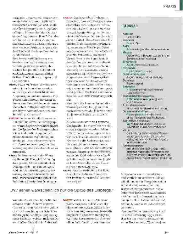 Vorschauseite 2: Mangelnde Sehleistung bedeutet Unsicherheit