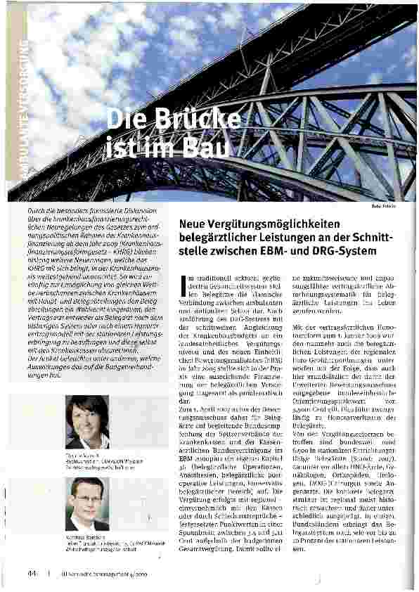 Vorschauseite 1: Die Brücke ist im Bau