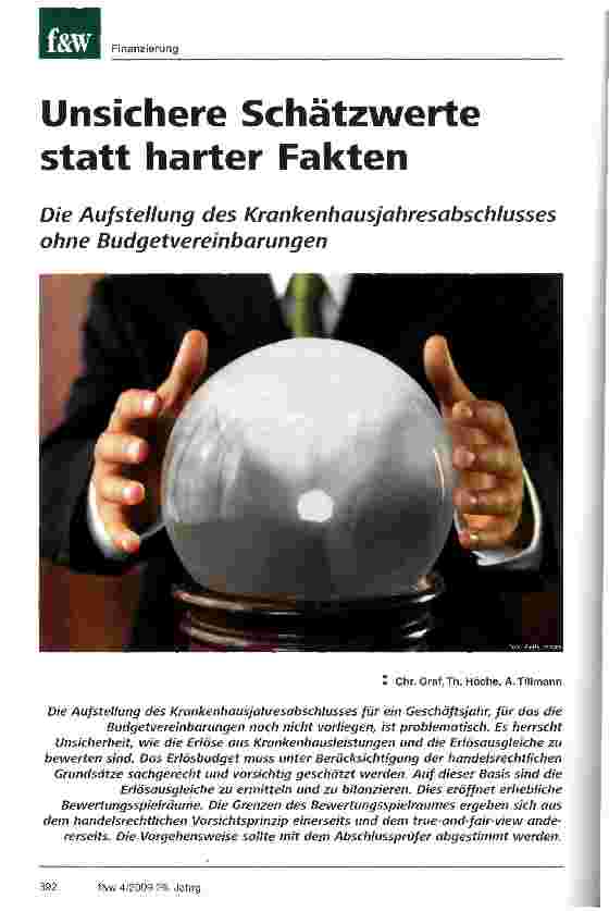 Vorschauseite 1: Unsichere Schätzwerte statt harter Fakten