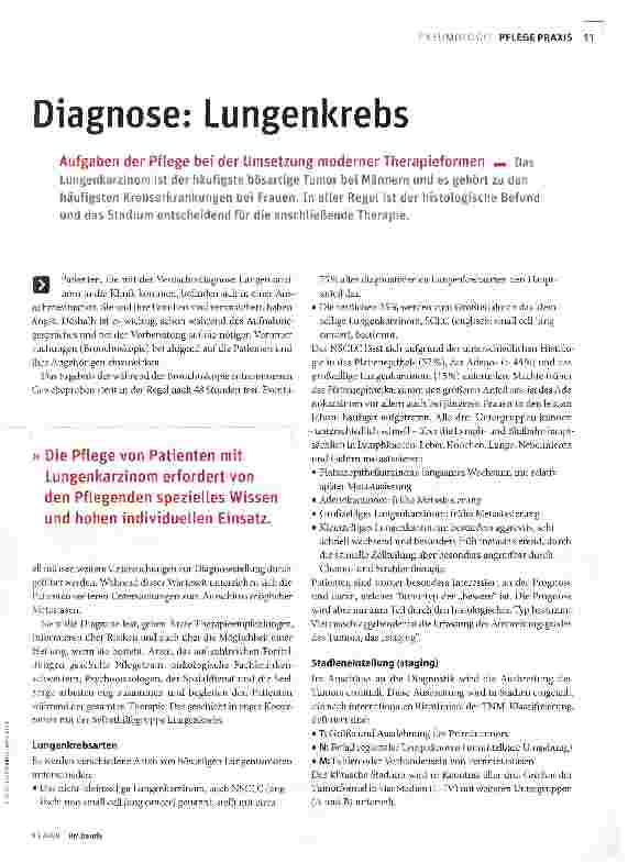 Vorschauseite 1: Diagnose: Lungenkrebs