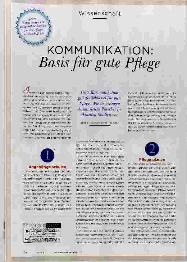 Vorschauseite 1: KOMMUNIKATION: Basis für gute Pflege