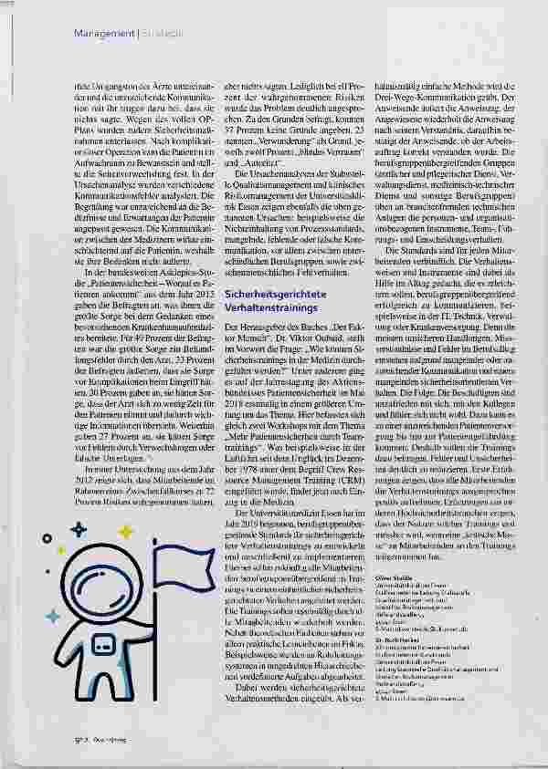 Vorschauseite 3: Sicherheitsgerichtete Verhaltenstrainings Von der Raumfahrt lernen