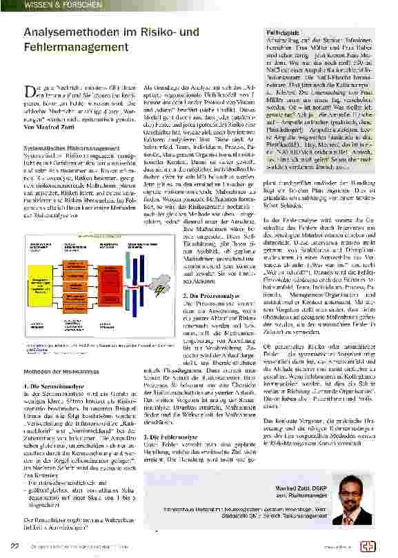 Vorschauseite 1: Analysemethoden im Risikound Fehlermanagement
