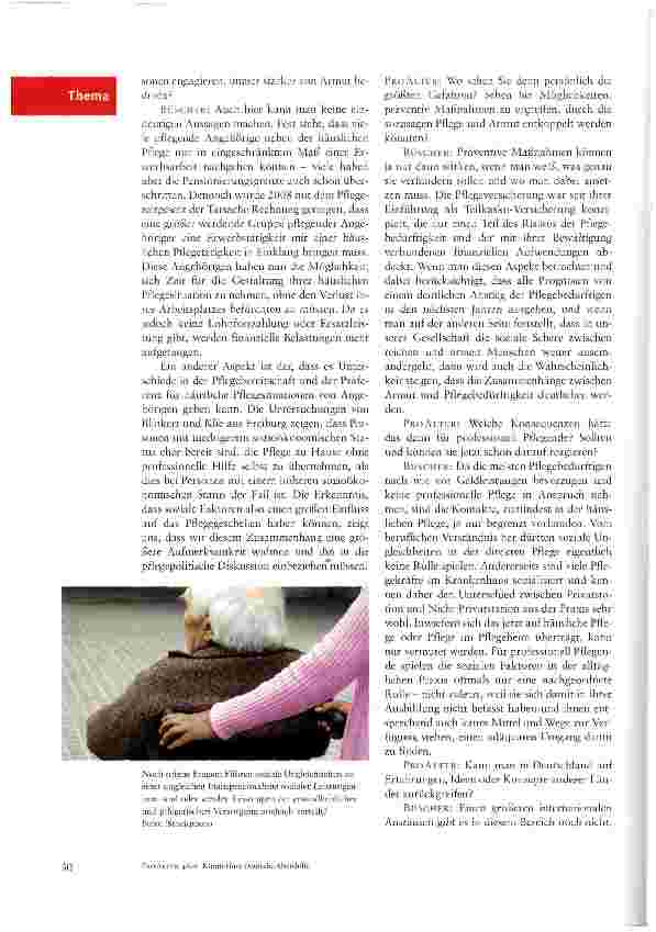Vorschauseite 3: Armut und Pflege - ein weites Feld mit vielen offenen Fragen