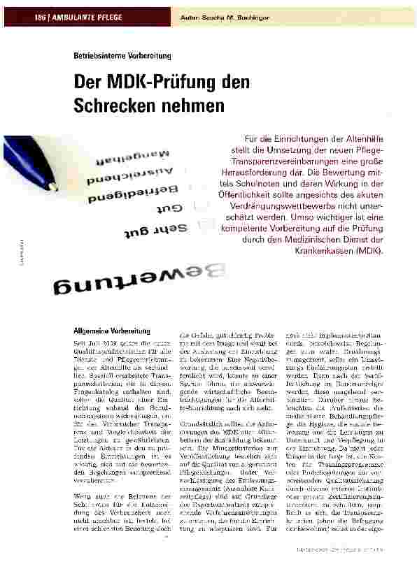 Vorschauseite 1: Der MDK-Prüfung den Schrecken nehmen