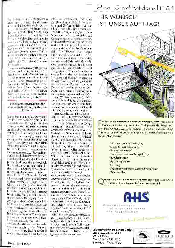 Vorschauseite 2: Ein Plädoyer für eine ökologische Marktwirtschaft Benchmarking im Krankenhaus