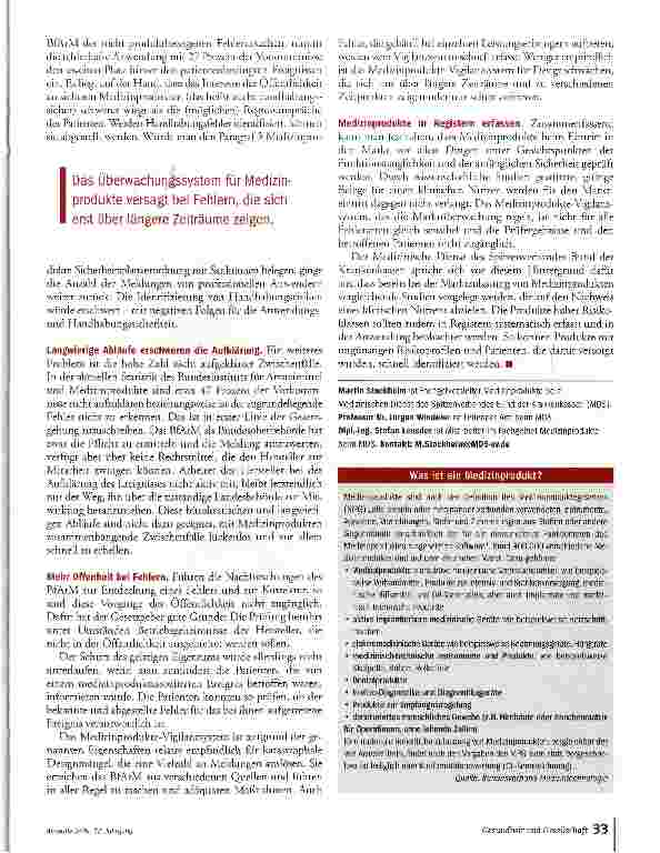 Vorschauseite 6: Mehr Transparenz bei Medizinprodukten