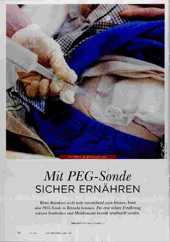 Vorschauseite 1: Mit PEG-Sonde SICHER ERNÄHREN