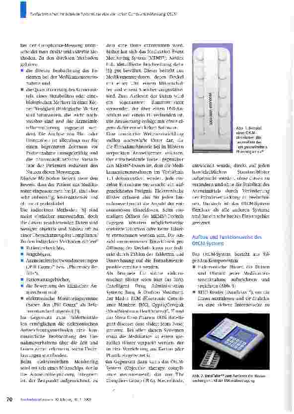 Vorschauseite 2: Evaluation eines innovativen Systems zur elektronischen Compliance-Messung: OtCM (Objective therapy compliance measurement)