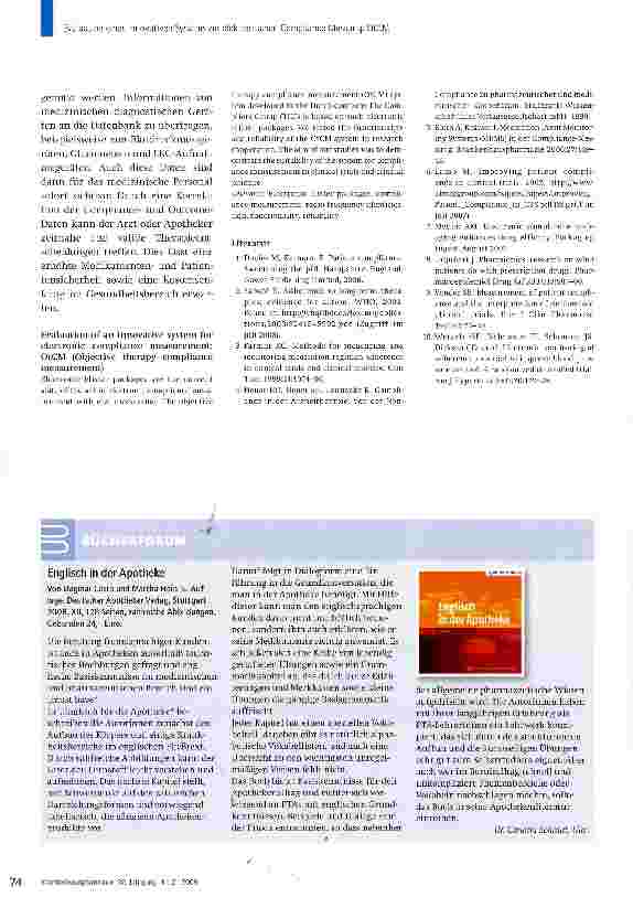 Vorschauseite 6: Evaluation eines innovativen Systems zur elektronischen Compliance-Messung: OtCM (Objective therapy compliance measurement)