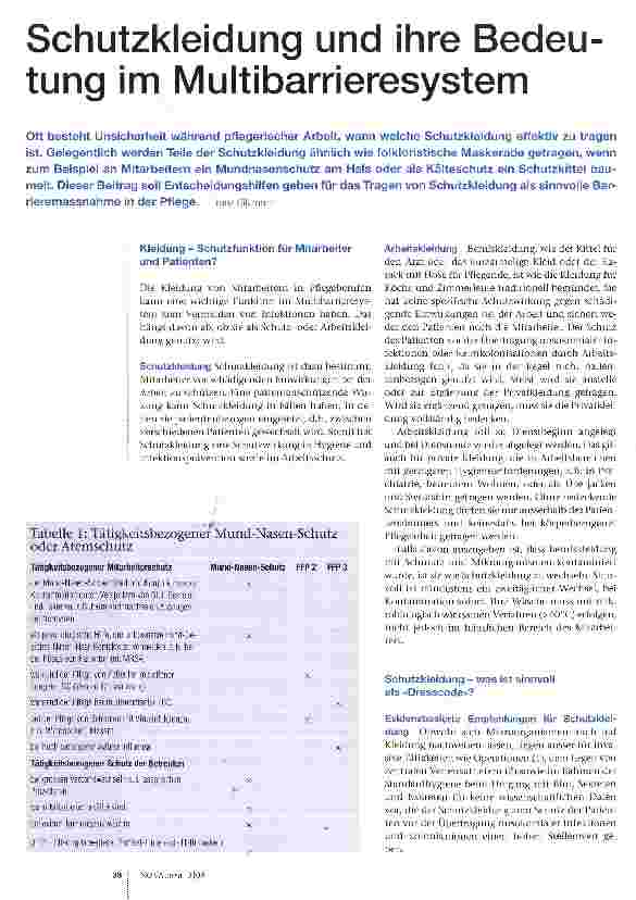 Vorschauseite 1: Schutzkleidung und ihre Bedeutung im Multibarrieresystem