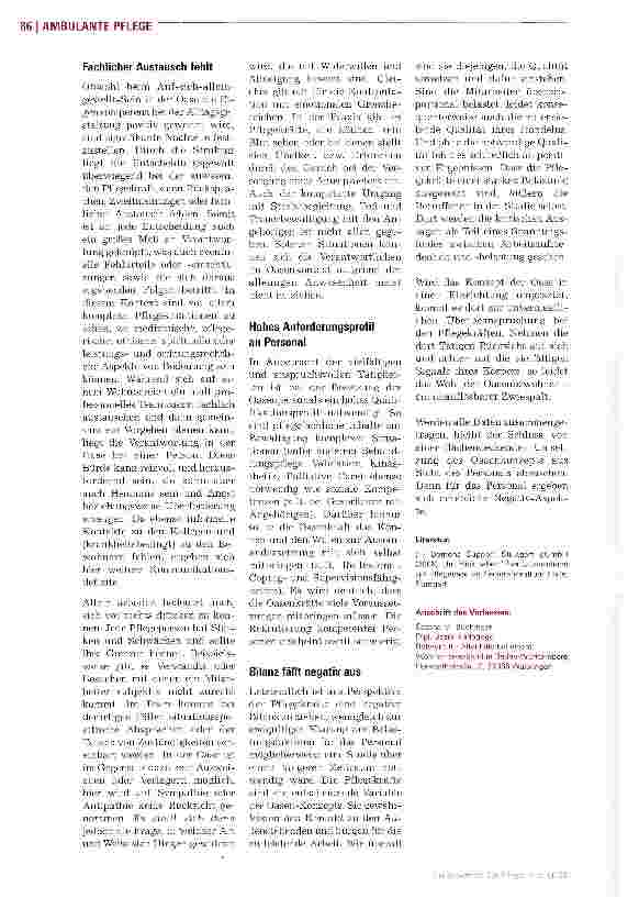 Vorschauseite 3: Oasen sind für Pflegekräfte sehr belastend