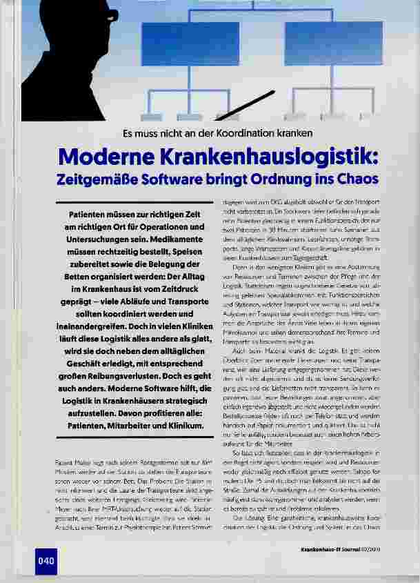 Vorschauseite 1: Moderne Krankenhauslogistik: Zeitgemäße Software bringt Ordnung ins Chaos