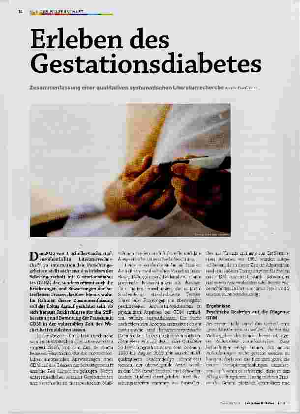 Vorschauseite 1: Erleben des Gestationsdiabetes