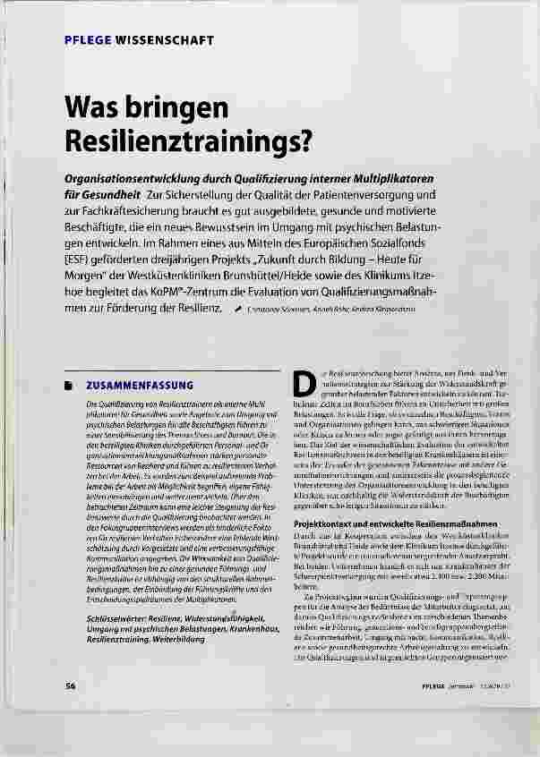 Vorschauseite 1: Was bringen ResMienztrainings?