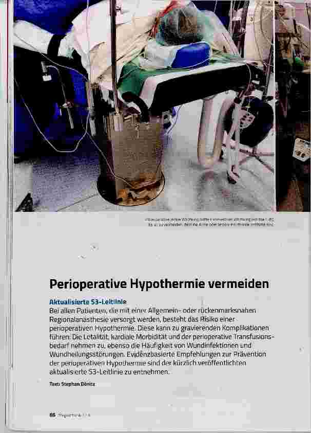 Vorschauseite 1: Perioperative Hypothermie vermeiden