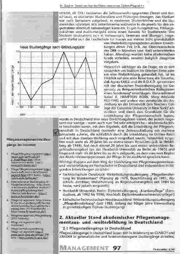 Vorschauseite 2: Von der Oberschwester zur Diplom-Pflegewirtin Perspektiven akademischer Pflegemanagementausbildung in Deutschland