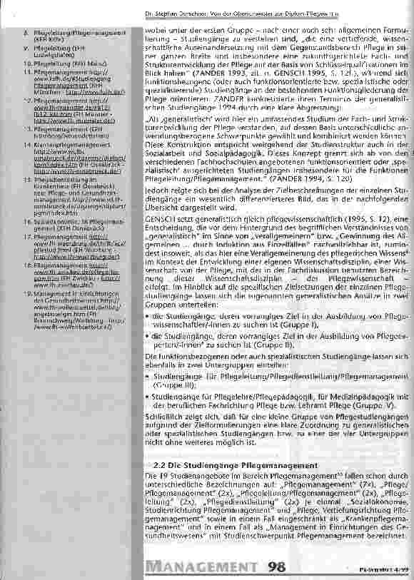 Vorschauseite 3: Von der Oberschwester zur Diplom-Pflegewirtin Perspektiven akademischer Pflegemanagementausbildung in Deutschland