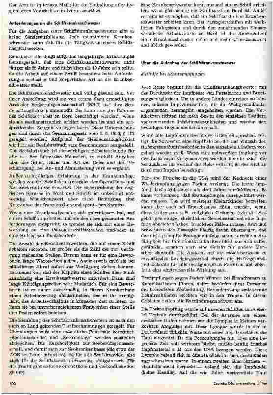 Vorschauseite 5: Aus der Arbeit einer Schiffskrankenschwester