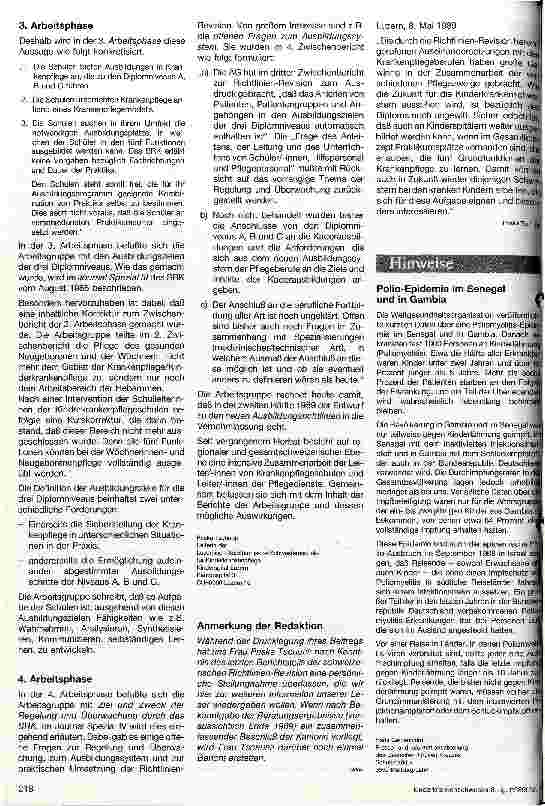 Vorschauseite 2: Richtlinien-Revision in der Schweiz Übersicht über die Revision der Ausbildungsrichtlinien