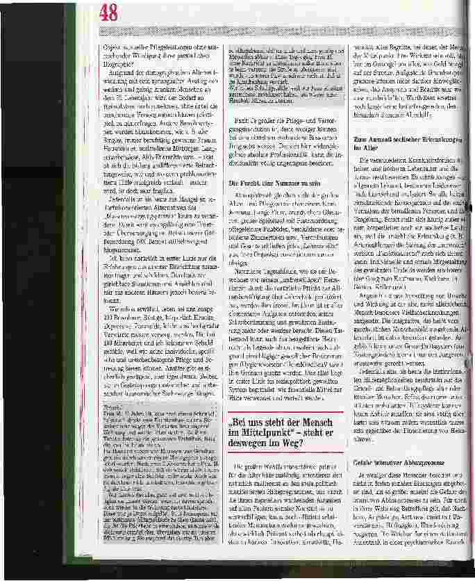 Vorschauseite 2: Lebensqualität droht verloren zu gehen