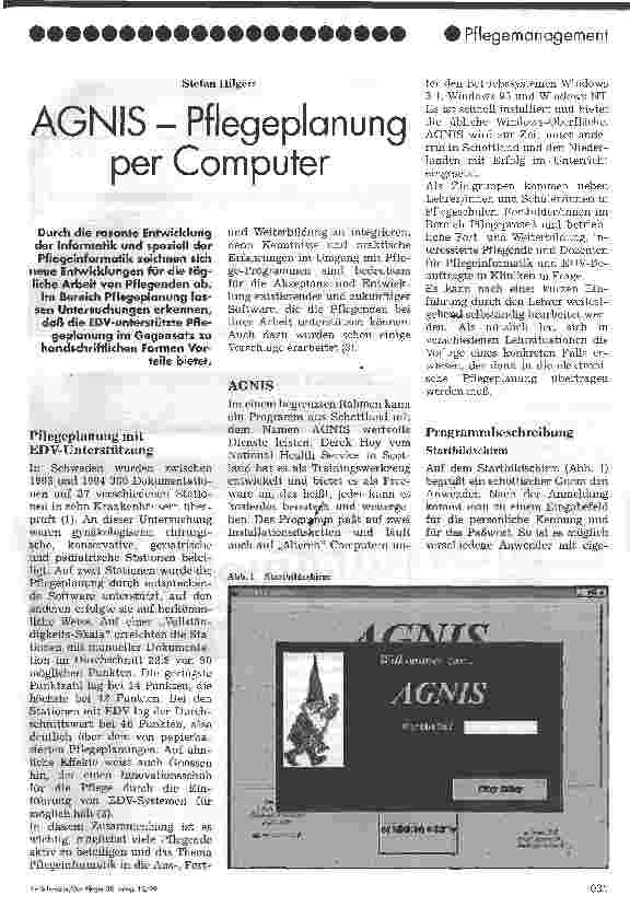 Vorschauseite 1: AGNIS - Pflegeplanung per Computer
