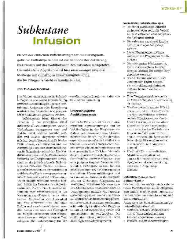 Vorschauseite 1: Subkutane Infusion