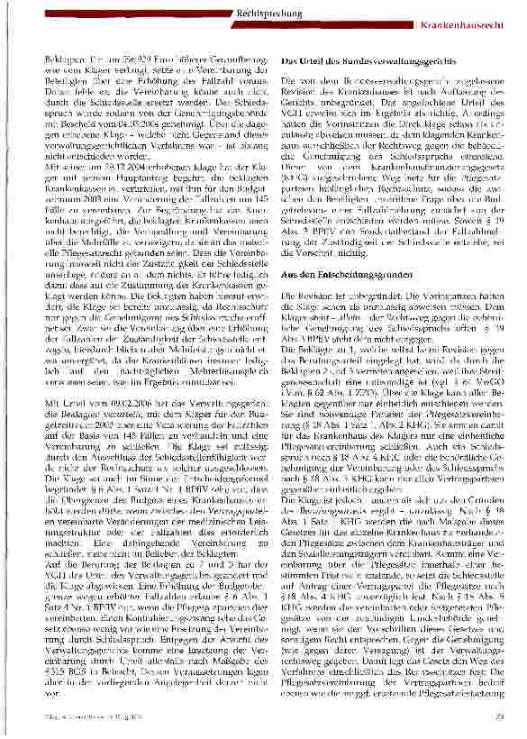 Vorschauseite 2: Pflegesatzrecht: Unwirksamer Ausschluss der Schiedsstellenfähigkeit