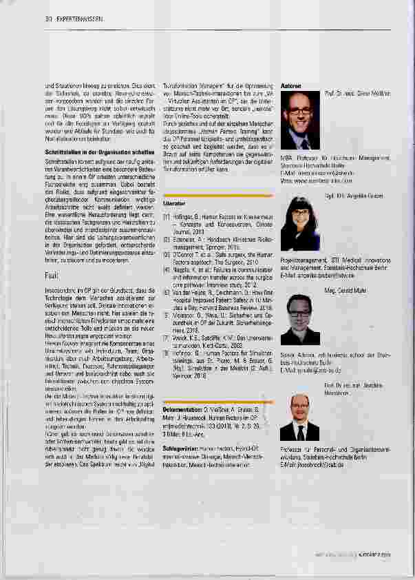Vorschauseite 5: Human Factors im OP