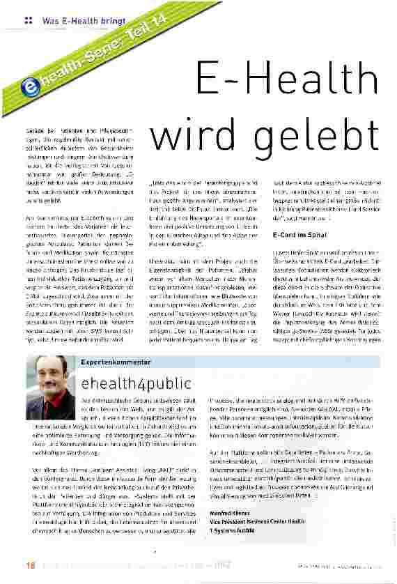 Vorschauseite 1: E-Health wird gelebt