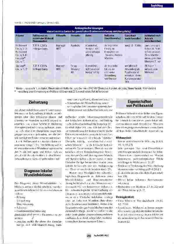 Vorschauseite 2: Praxisorientierte Empfehlung zur Behandlung kritisch kolonisierter und lokal infizierter Wunden mit Polihexanid; Stand: Januar 2009