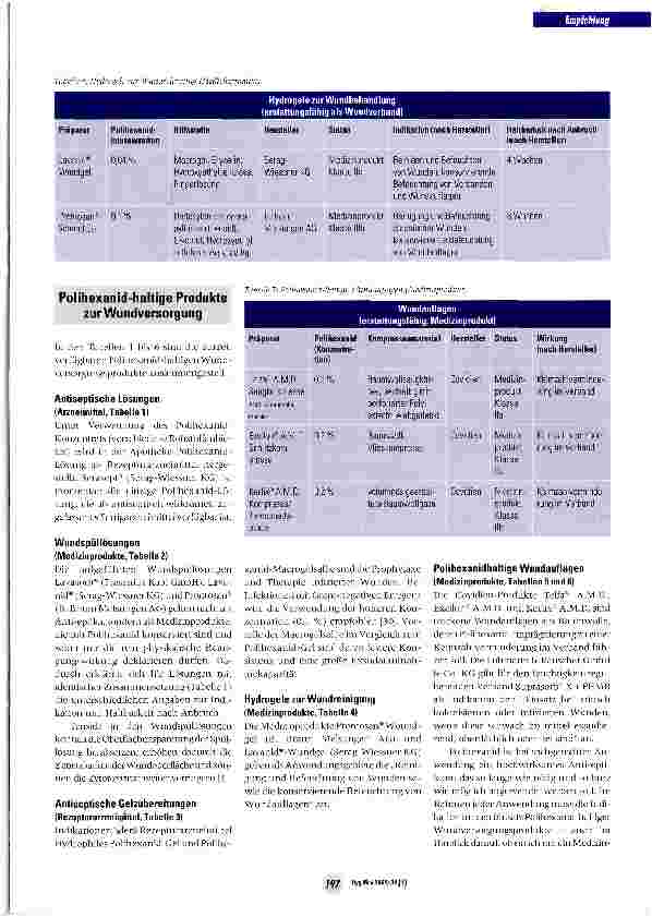 Vorschauseite 4: Praxisorientierte Empfehlung zur Behandlung kritisch kolonisierter und lokal infizierter Wunden mit Polihexanid; Stand: Januar 2009