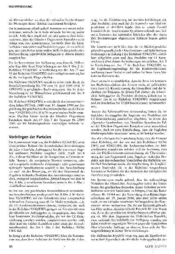 Vorschauseite 2: Urteil des EuGH im Vertragsverletzungsverfahren gegen Griechenland