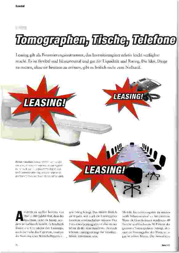 Vorschauseite 1: Tomographen, Tische, Telefone