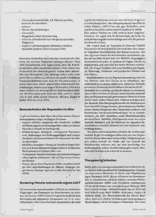 Vorschauseite 2: Depression: Ein „stilles Problem“ in Altersund Pflegeheimen