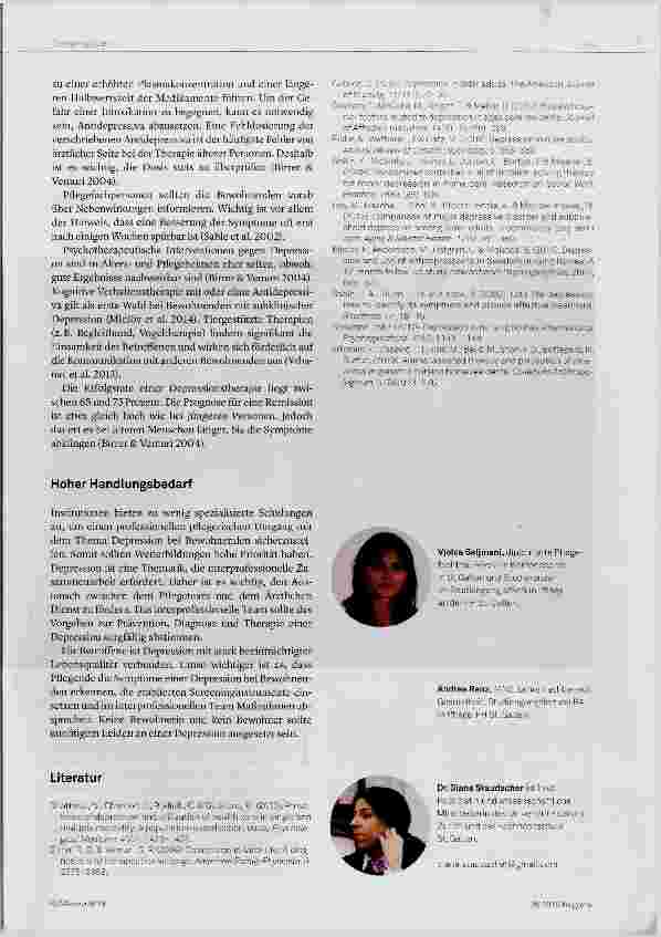 Vorschauseite 3: Depression: Ein „stilles Problem“ in Altersund Pflegeheimen