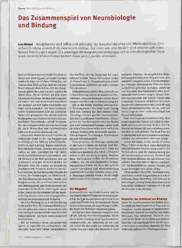 Vorschauseite 1: Das Zusammenspiel von Neurobiologie und Bindung