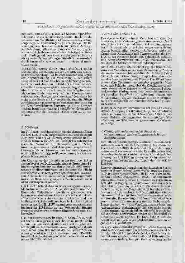 Vorschauseite 2: »Angemessene Vorkehrungen« in das Allgemeine Gleichbehandlungsgesetz!