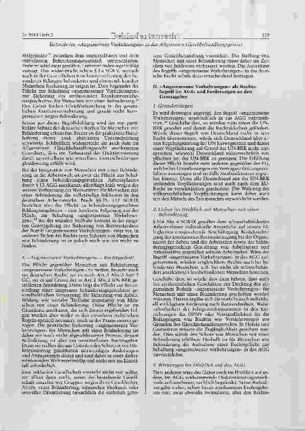 Vorschauseite 3: »Angemessene Vorkehrungen« in das Allgemeine Gleichbehandlungsgesetz!