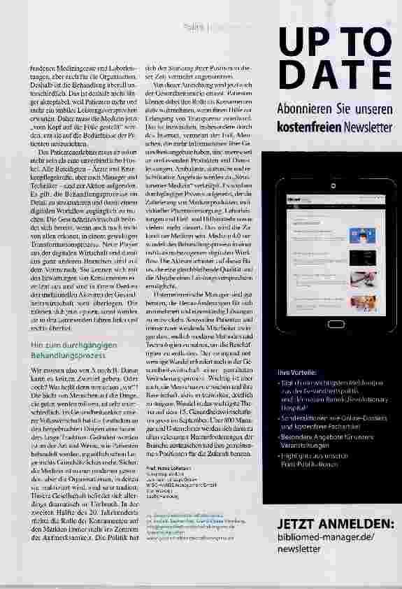 Vorschauseite 2: 15- Gesundheitswirtschaftskongress Patienten treiben den Wandel an