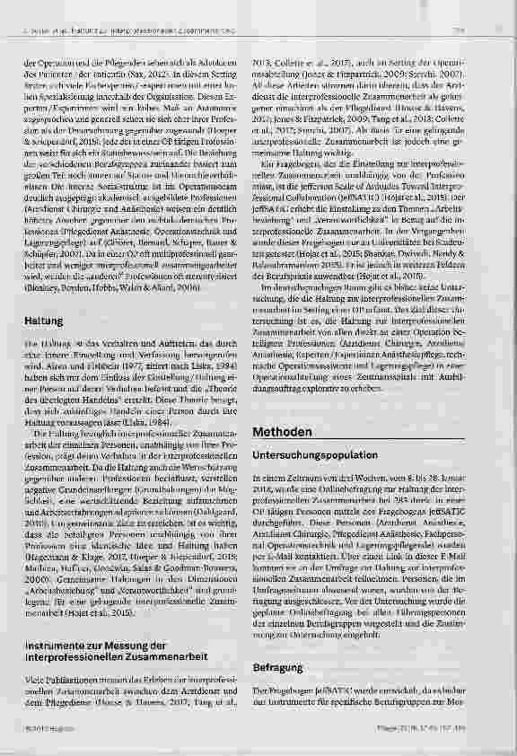 Vorschauseite 3: Messung der Haltung zur interprofessionellen Zusammenarbeit in einer Operationsabteilung eine Querschnittsstudie