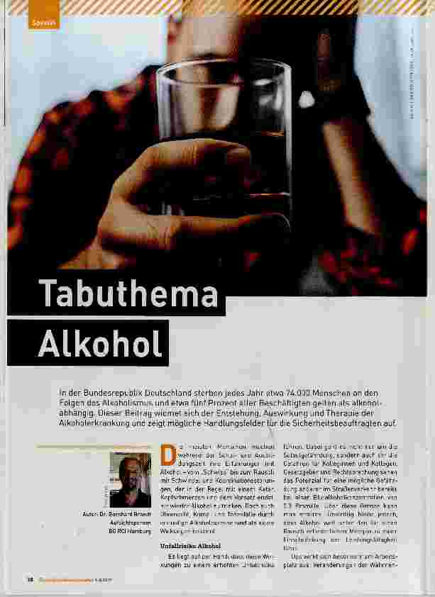 Vorschauseite 1: Tabuthema Alkohol