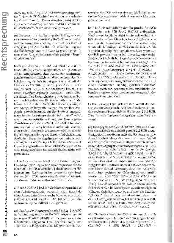 Vorschauseite 5: Ausgleich für Nachtarbeit kann durch einzelvertragliche Vereinbarung oder Allgemeine Geschäftsbedingungen näher ausgestaltet werden