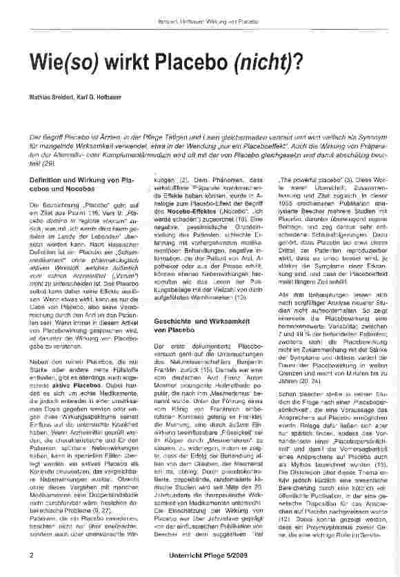 Vorschauseite 1: Wie(so) wirkt Placebo (nicht)?