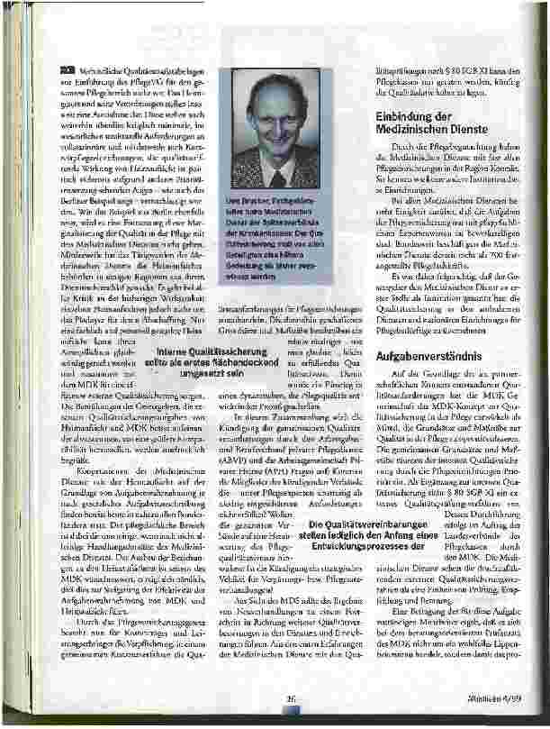 Vorschauseite 3: Externe Qualitätsprüfung nach SGB XI Erste Erfahrungen der medizinischen Dienste
