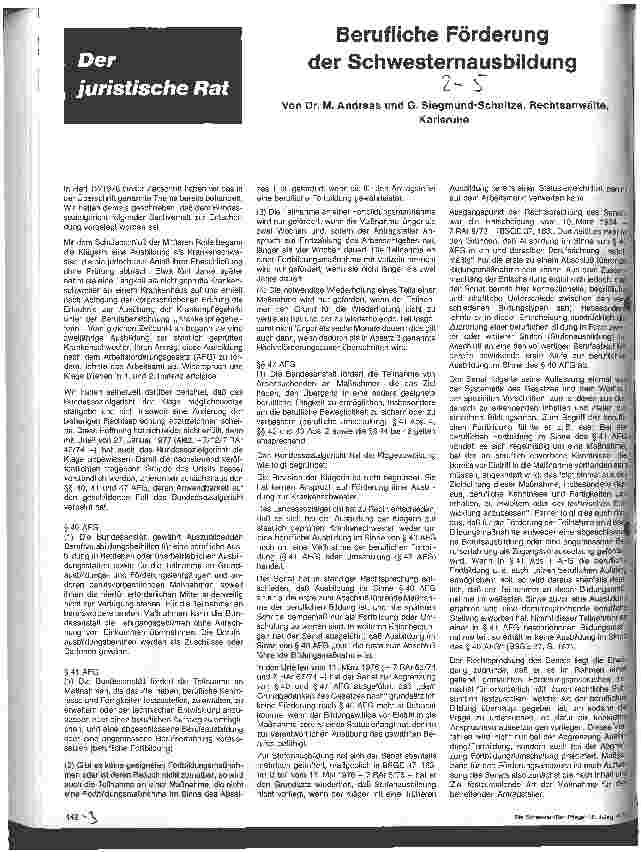 Vorschauseite 1: Berufliche Förderung der Schwesternausbildung
