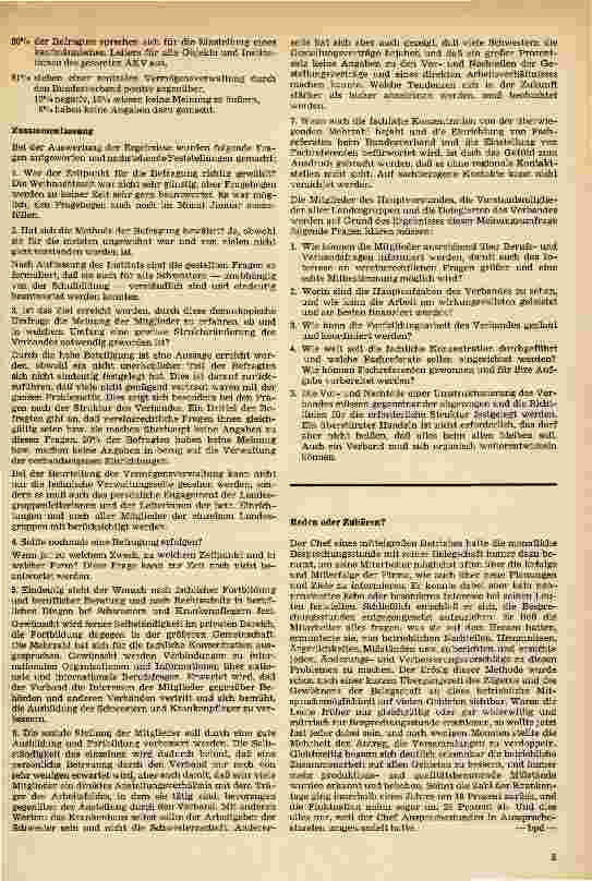 Vorschauseite 4: Ergebnis der Meinungsbefragung der Mitglieder des Agnes Karll-Verbandes im Januar 1968