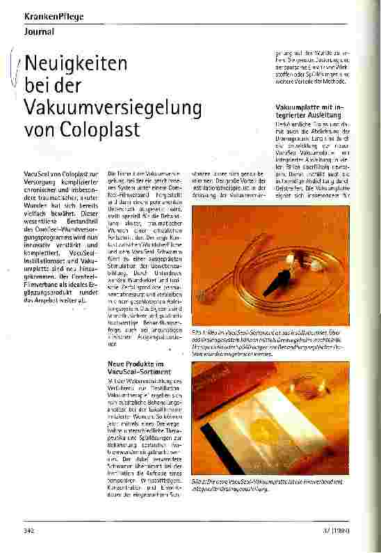 Vorschauseite 1: Neuigkeiten bei der Vakuumversiegelung von Coloplast
