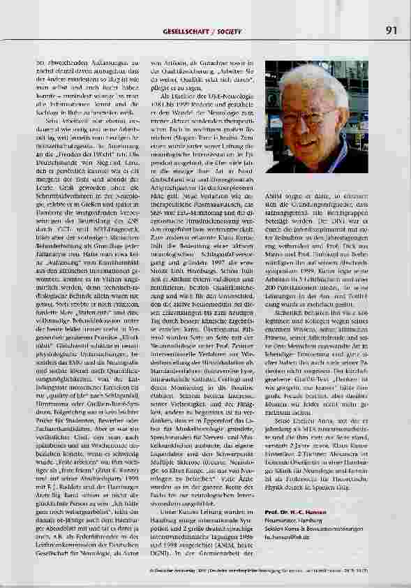 Vorschauseite 2: Nachruf auf Professor Dr. Klaus Kunze