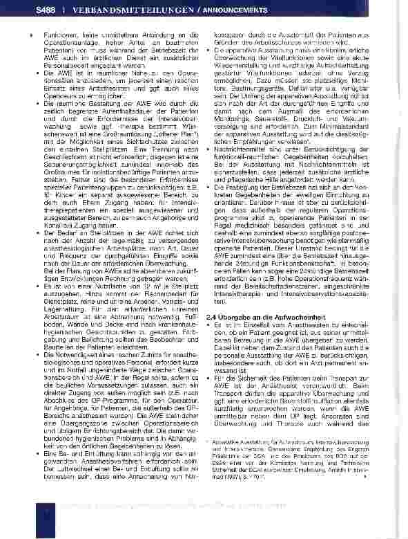 Vorschauseite 3: Überwachung nach Anästhesieverfahren